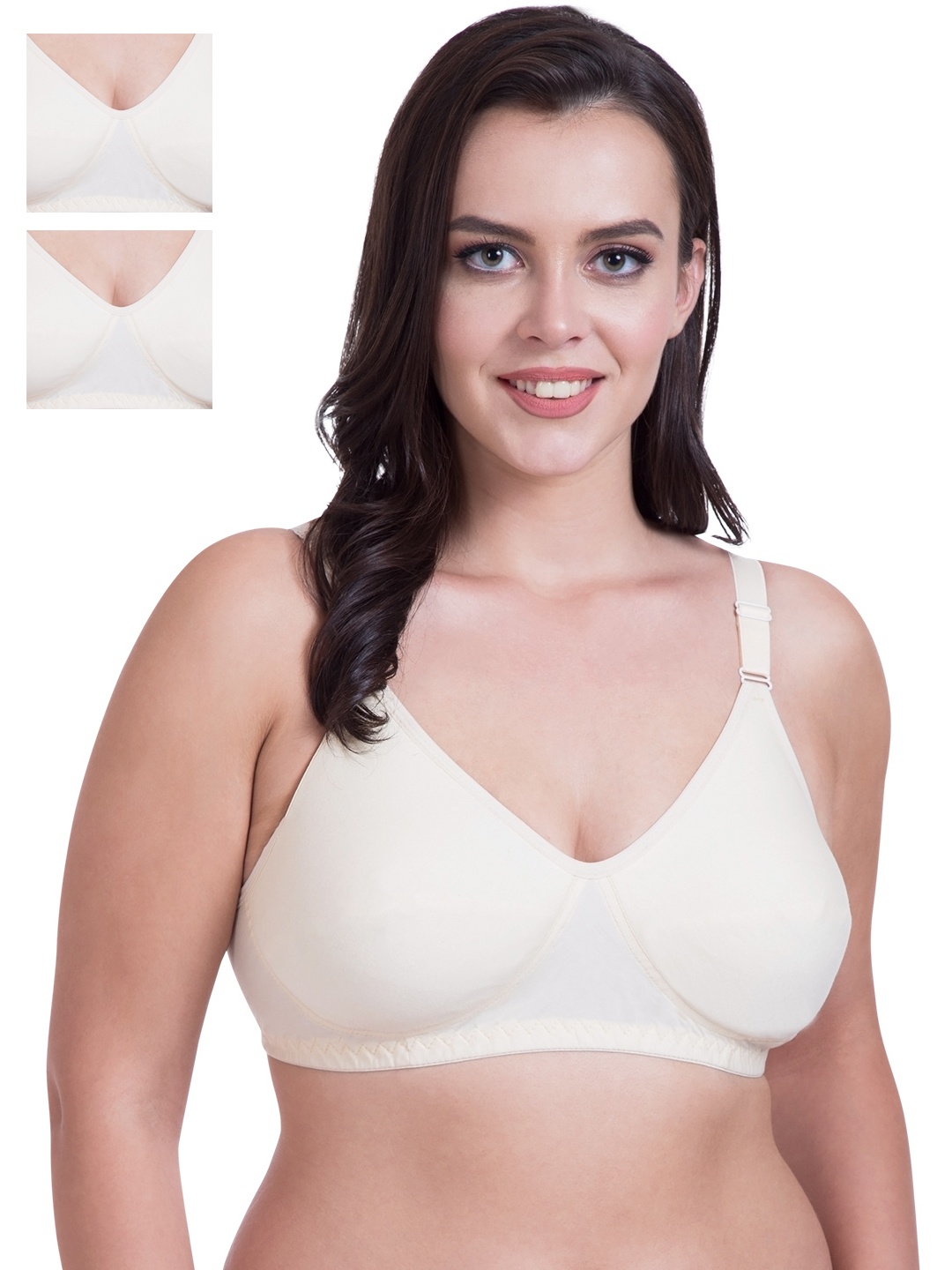 

Rajnie Pack of 3 Beige Full-Coverage T-shirt Bras RJ666SK