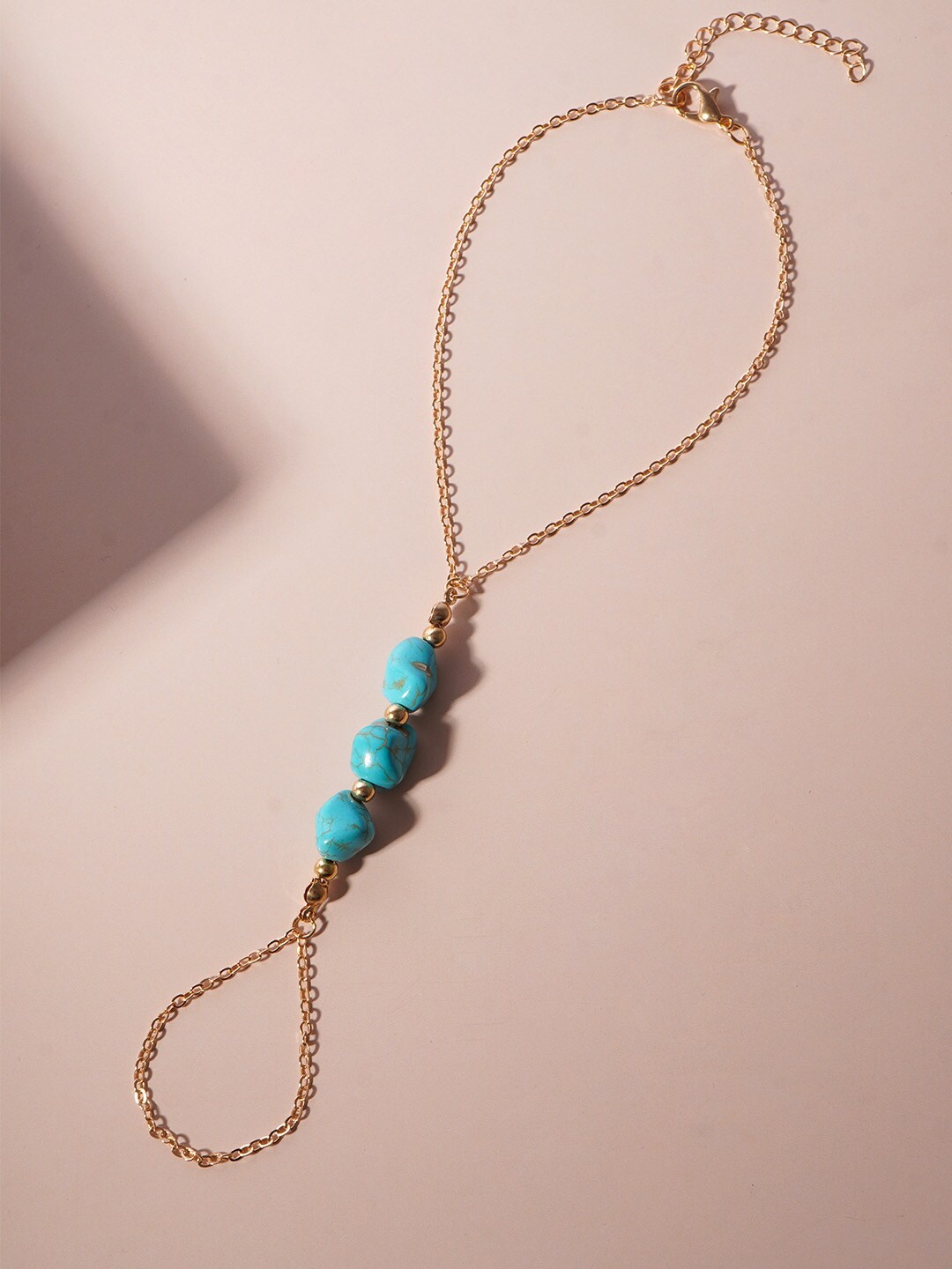 

Ferosh Stone Beaded Chain Anklet, Gold