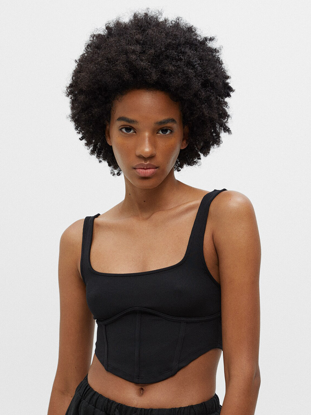 

MYWISHBAG Square Neck Bralette Crop Top, Black