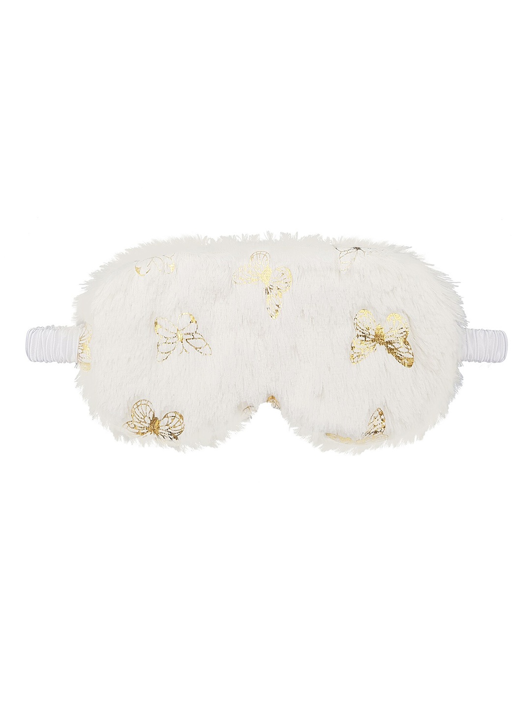 

JENNA Self Design Fur Silk Butterfly Sleeping Eyemask, White