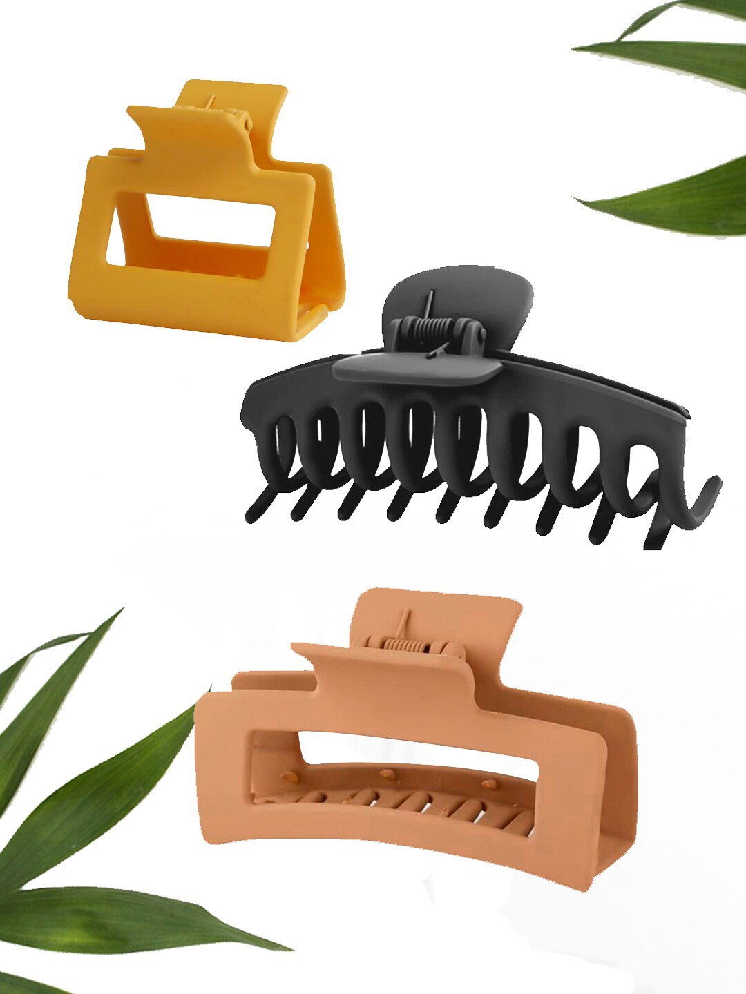 

FIMBUL Women Set of 3 Matte Hair Claw Clip, Black