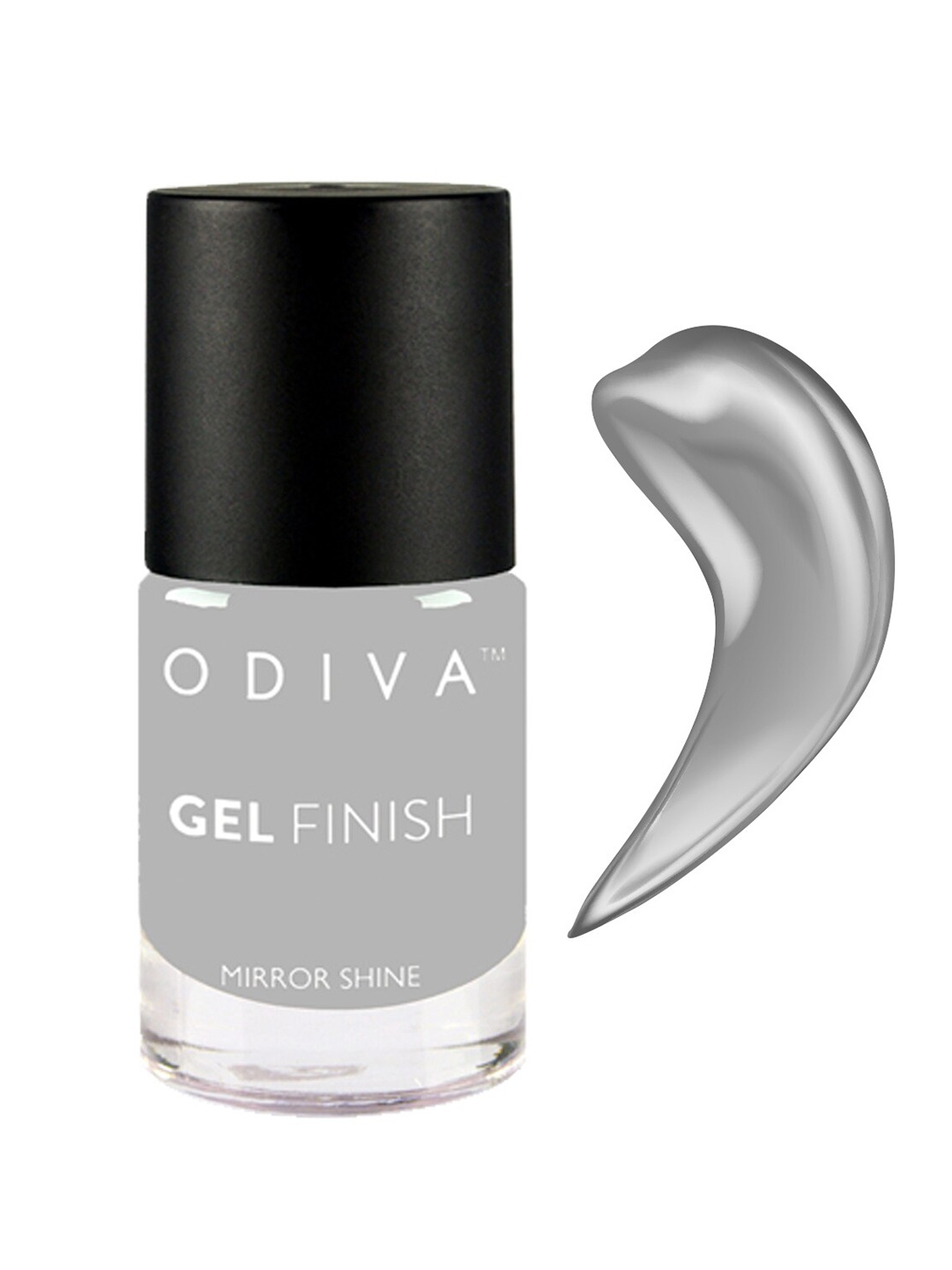 

ODIVA Mirror Shine Gel Finish Long-Wearing Nail Polish 11ml - Kiss Of Winter 34, Grey