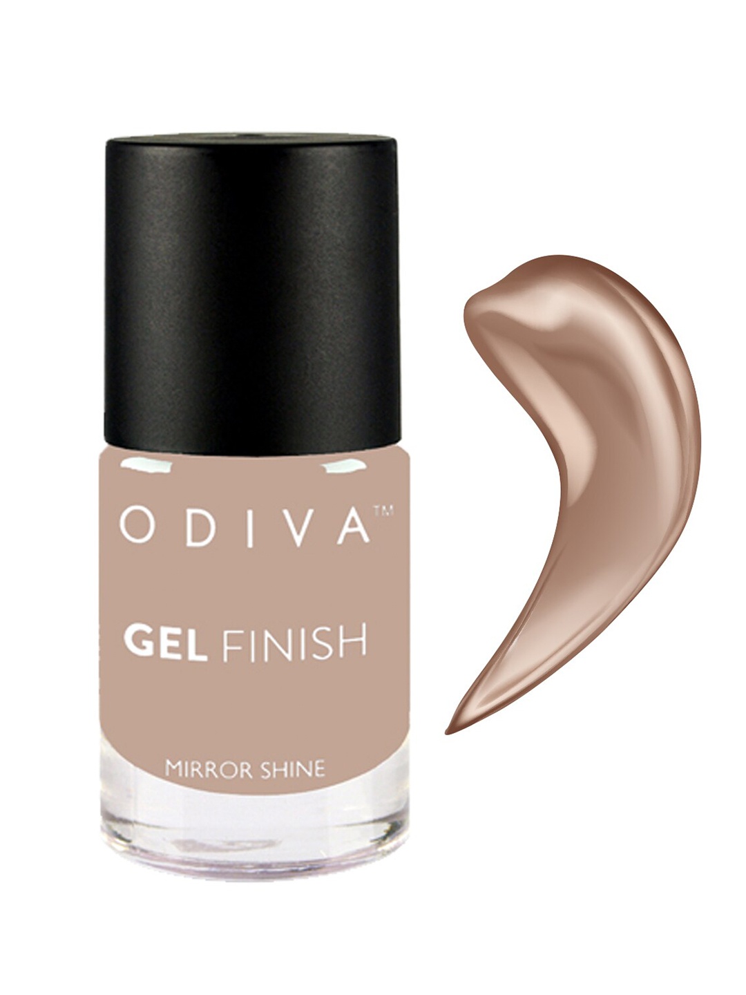 

ODIVA Mirror Shine Gel Finish Long-Wearing Nail Polish 11ml - Tiramisu 45, Brown