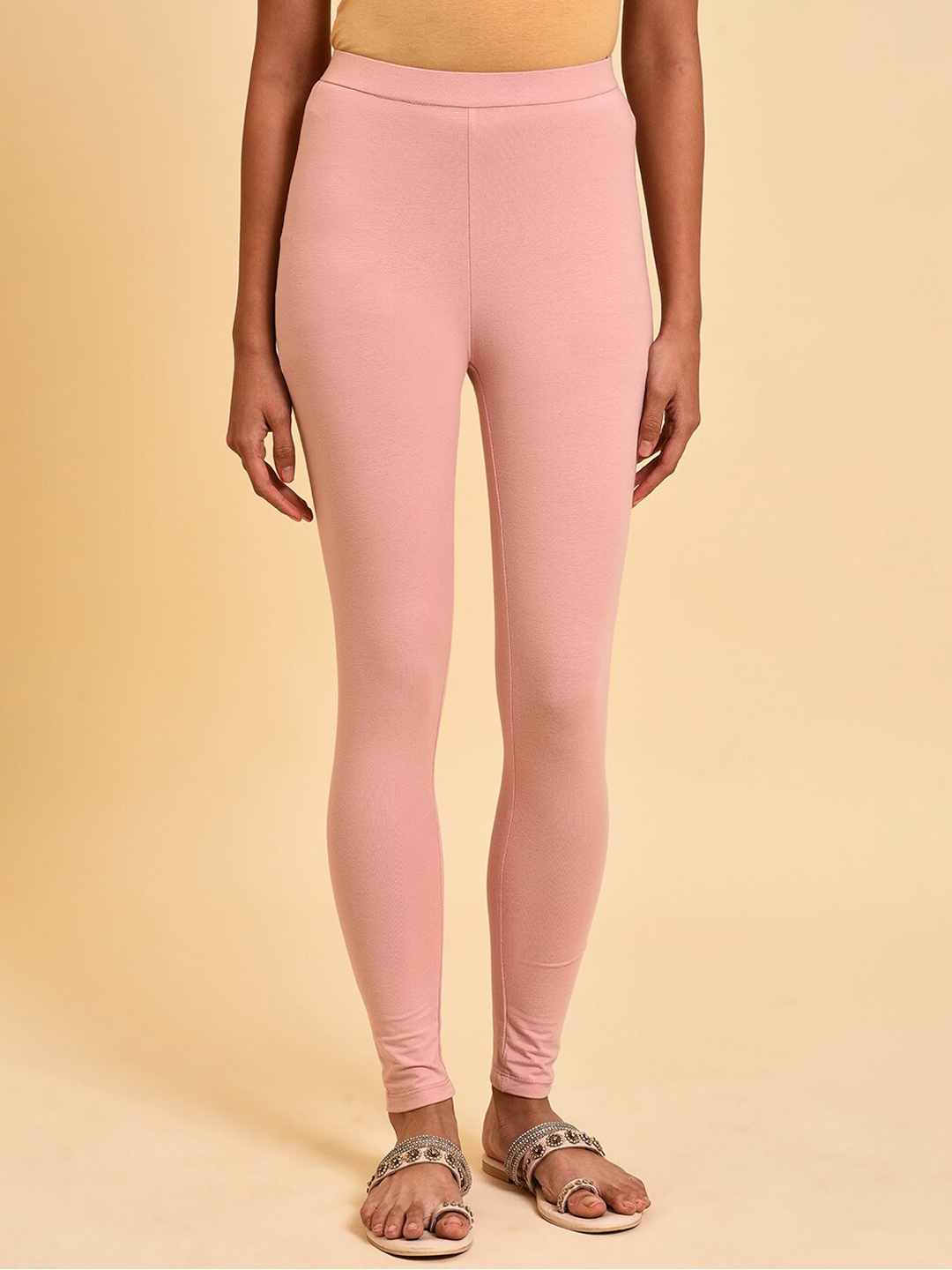 

W Ankle Length Leggings, Pink