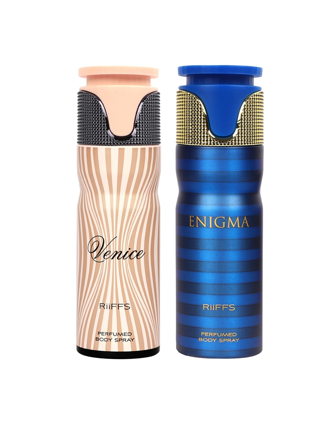 

RIIFFS Set of 2 Premium Long Lasting Deodorant 200 ml each - Venice & Enigma, Blue