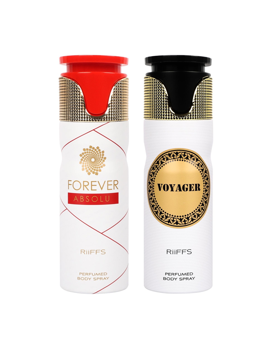 

RIIFFS Set Of 2 Long Lasting Deodorants 200 ml Each - Forever Absolu & Voyager, White