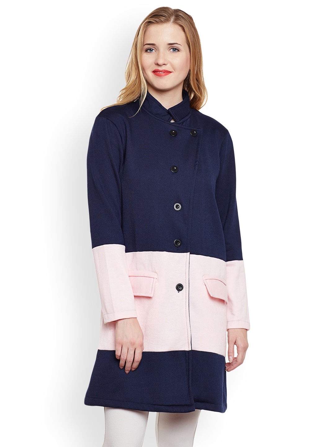 

Belle Fille Women Navy Blue & Pink Coat