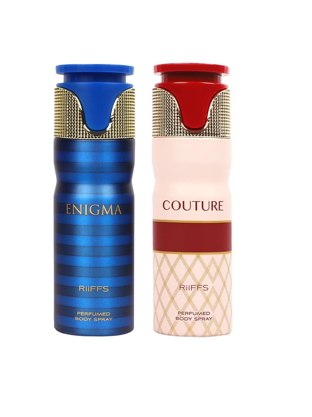 

RIIFFS Set Of 2 Long Lasting Deodorants 200 ml Each - Enigma & Couture, Blue