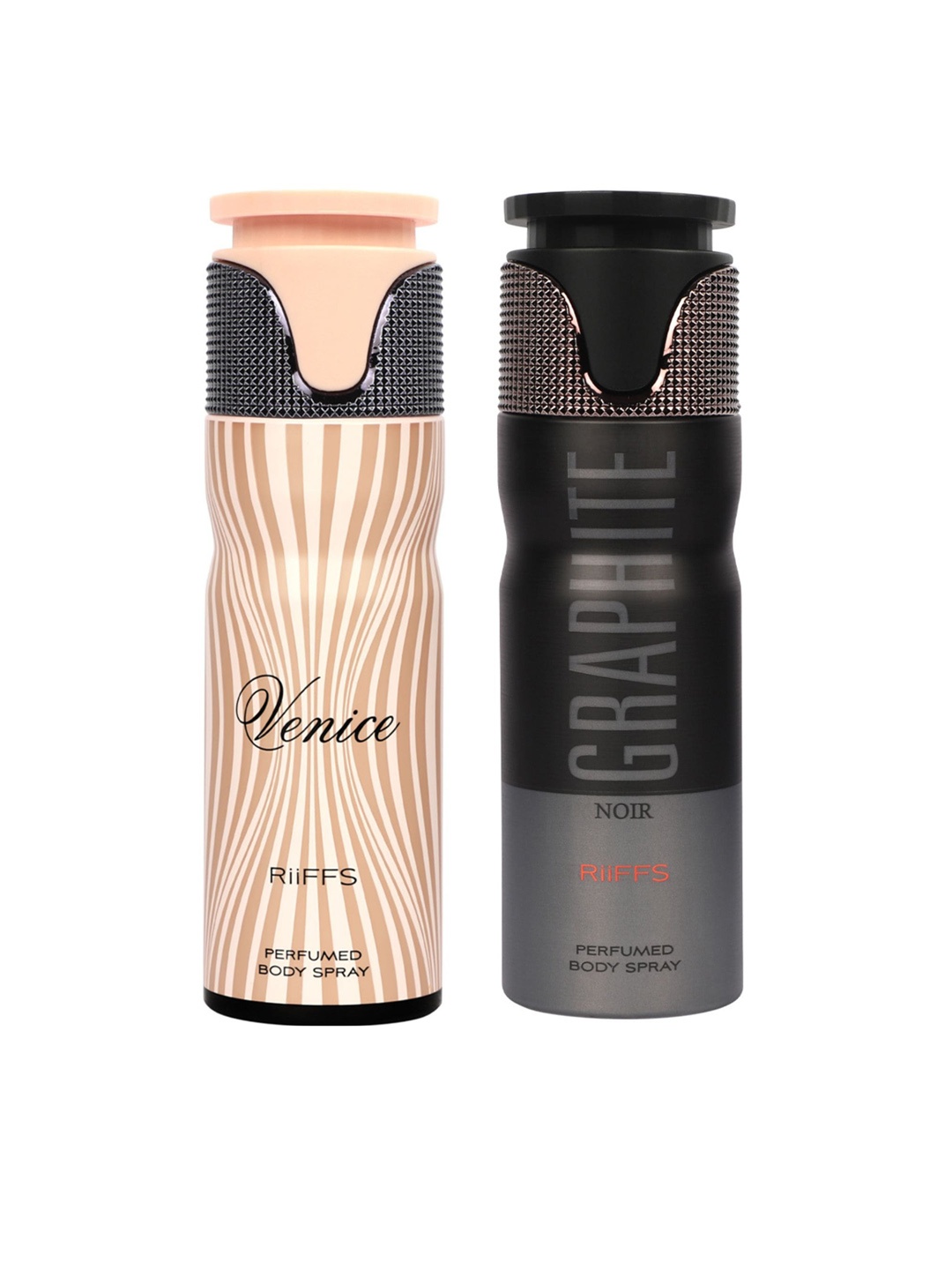 

RIIFFS Set of 2 Long Lasting Deodorant 250 ml Each - Venice & Graphite Noir, Black