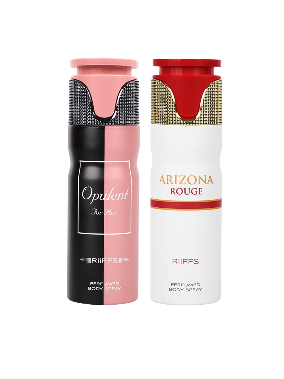 

RIIFFS Women Set of 2 Long Lasting Deodorant 200 ml Each - Opulent For Her & Arizona Rouge, White