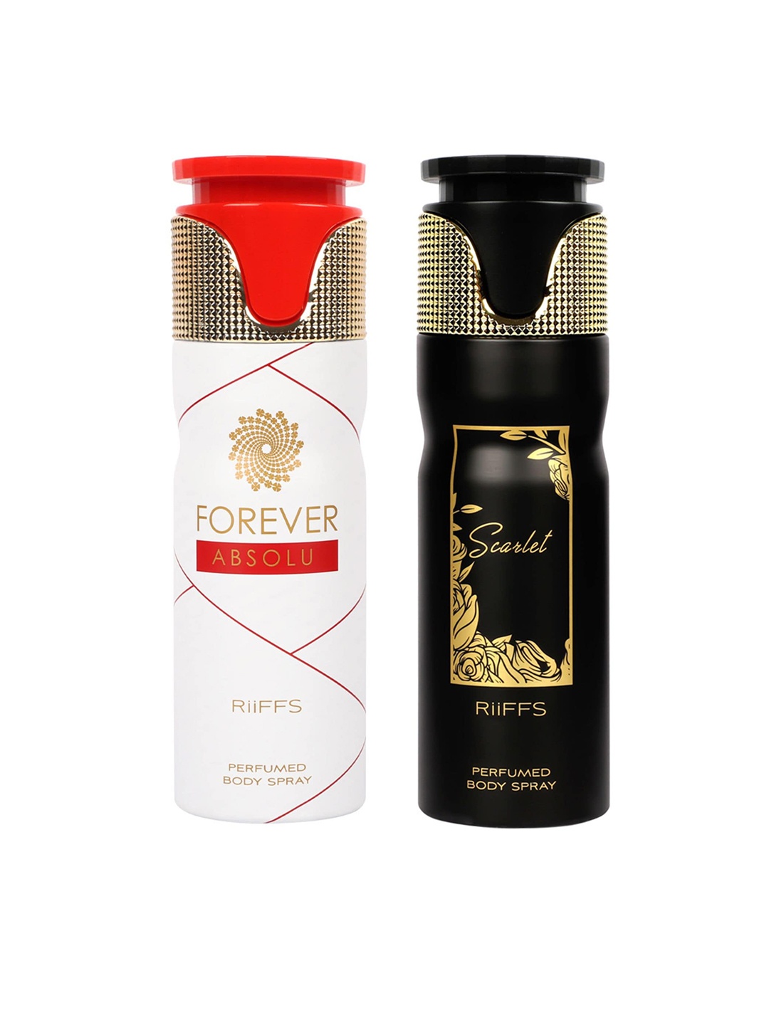 

RIIFFS Set of 2 Long Lasting Deodorants 200 ml Each - Forever Absolu & Scarlet, White