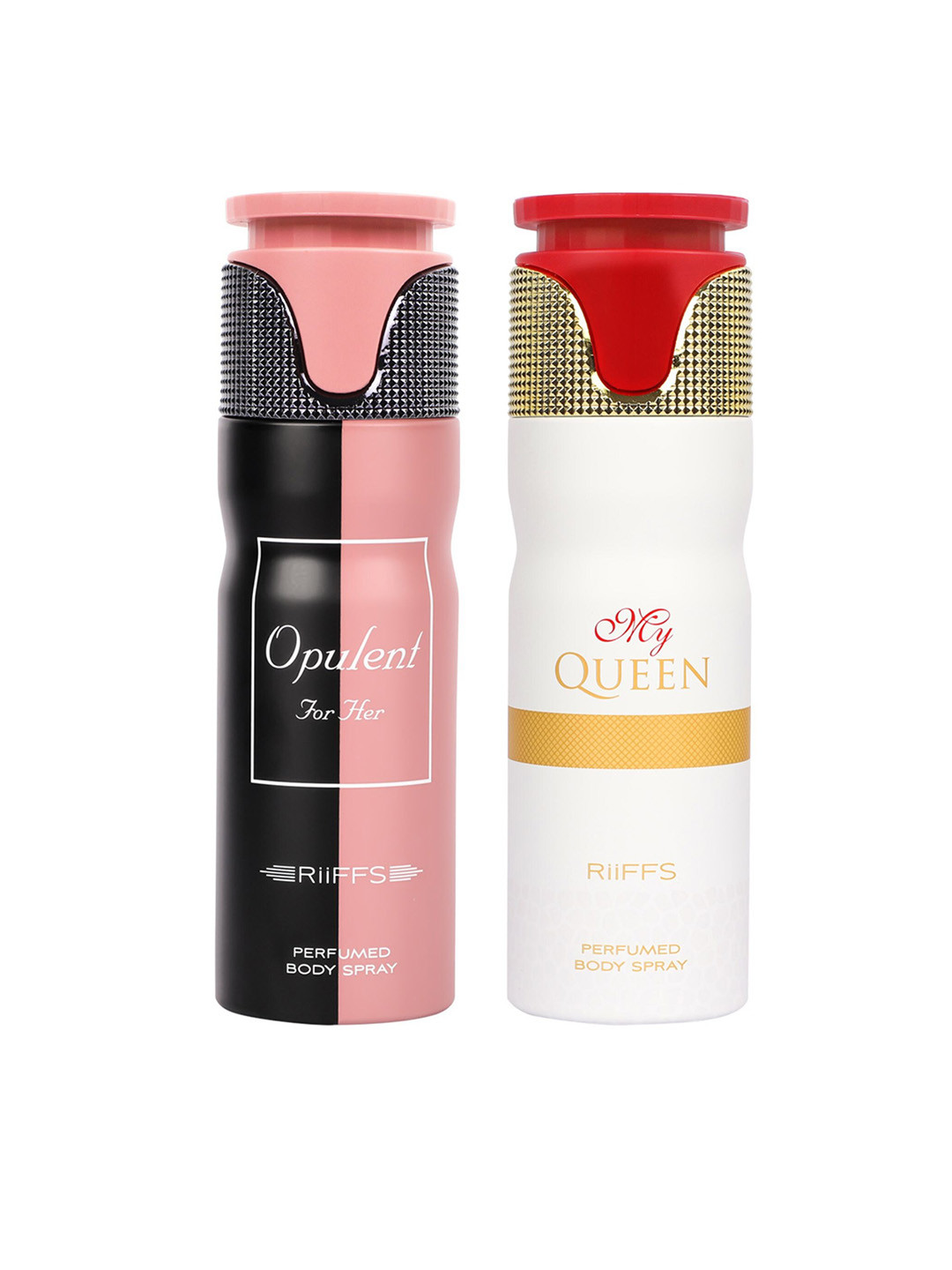 

RIIFFS Women Set Of 2 Long Lasting Deodorants 200 ml Each - Opulent For Her & My Queen, White