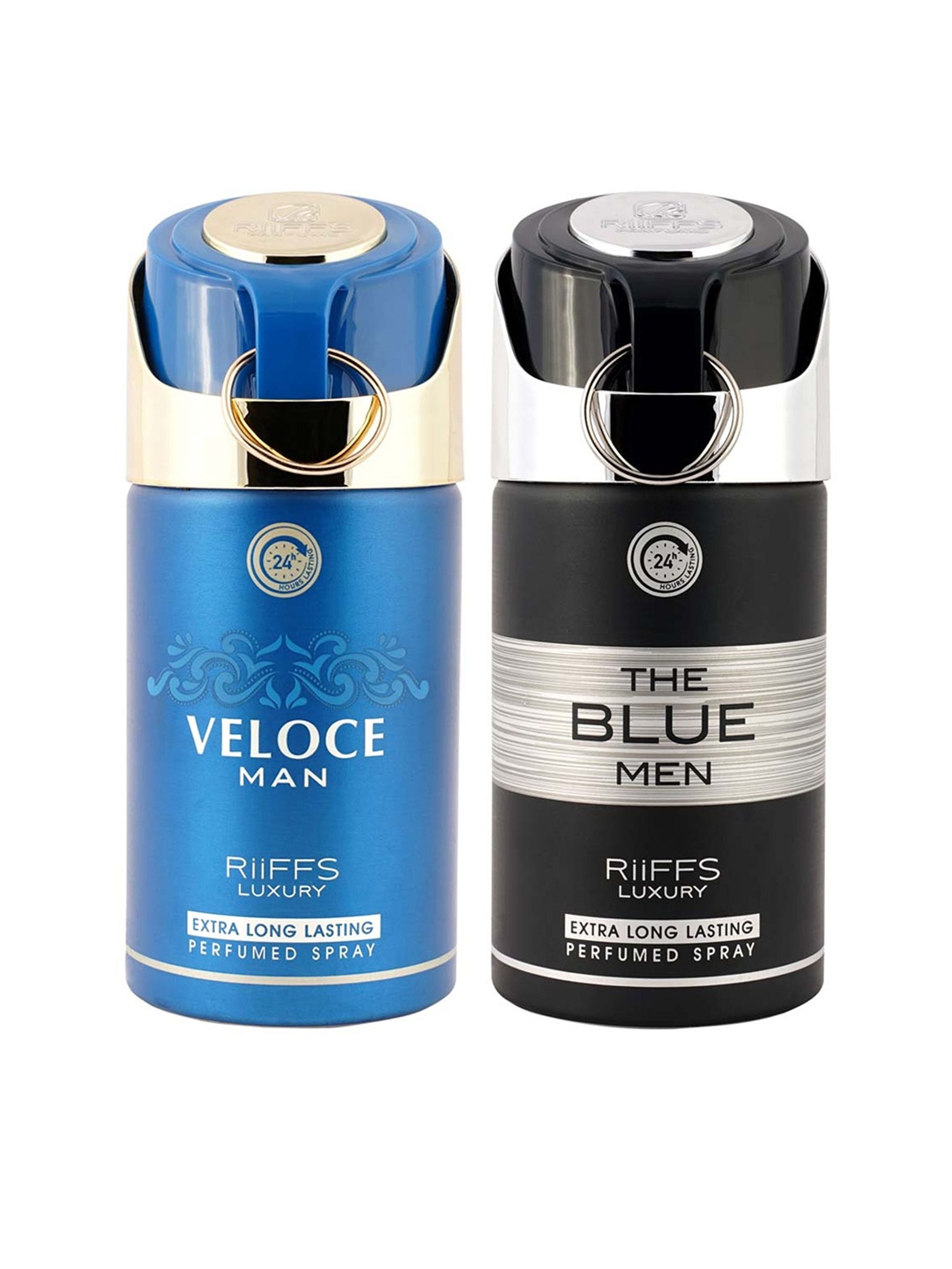 

RIIFFS Men Set of 2 Long Lasting Deodorant 250 ml Each - Veloce & The Blue Man