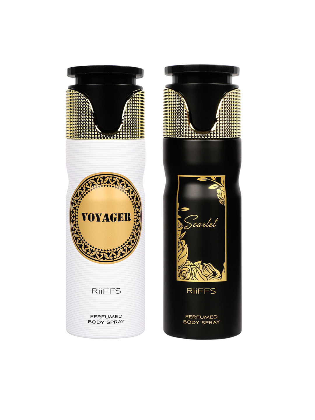 

RIIFFS Set Of 2 Long Lasting Deodorants 200 ml Each - Voyager & Scarlet, White