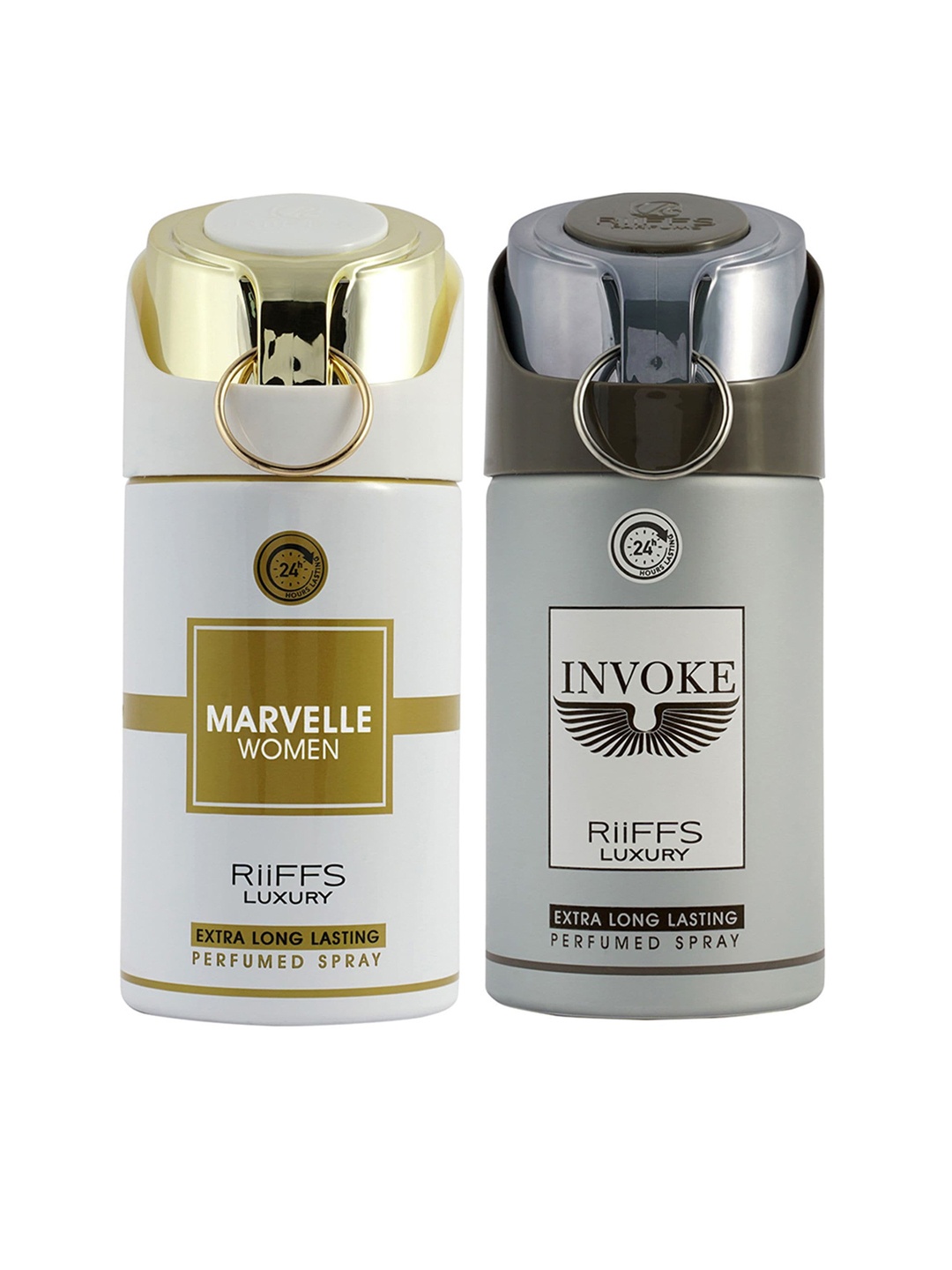 

RIIFFS Set Of 2 Long Lasting Deodorants 250 ml Each - Marvelle Women & Invoke, White