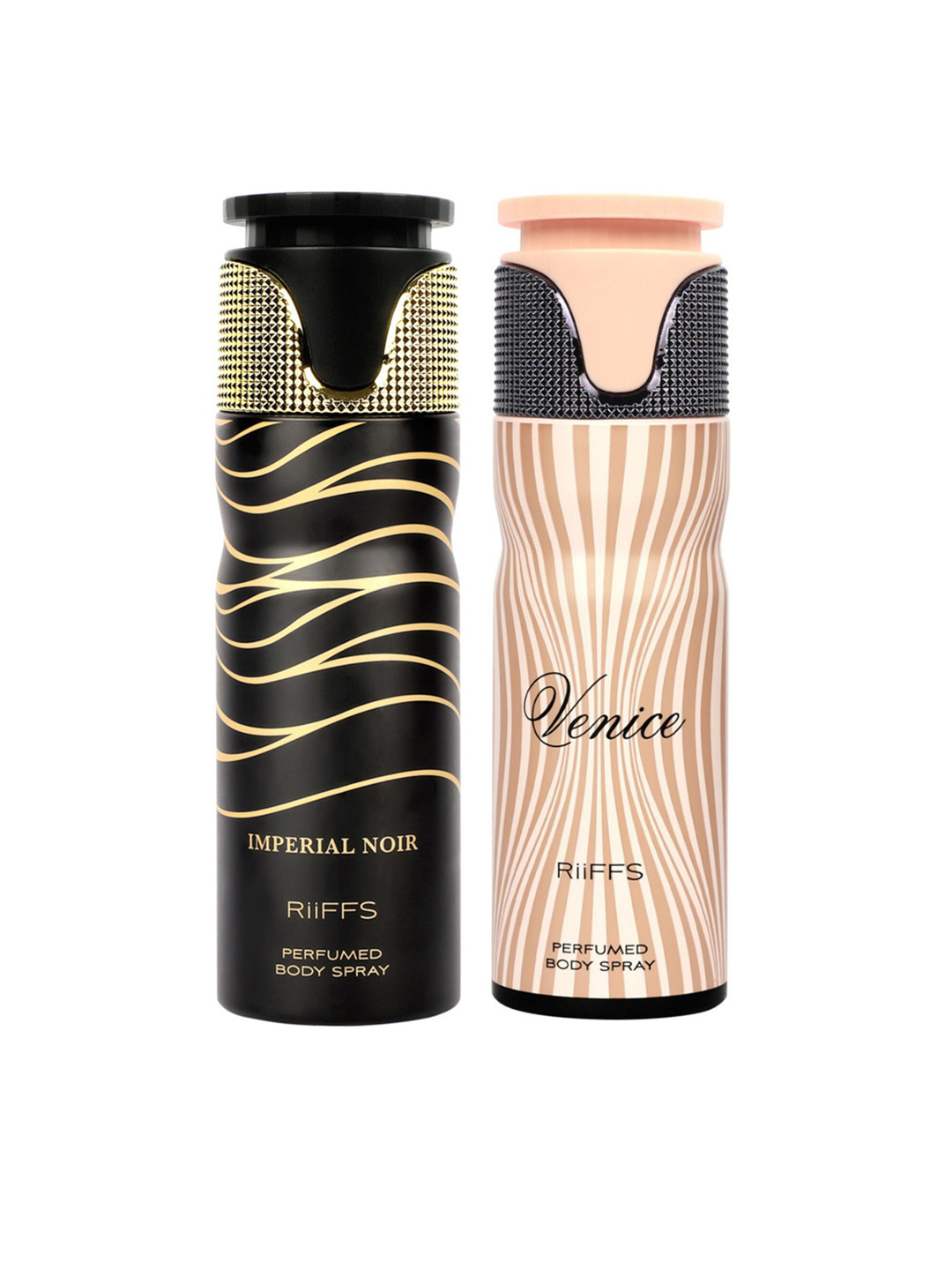 

RIIFFS Set Of 2 Long Lasting Deodorants 200 ml Each - Imperial Noir & Venice, Black