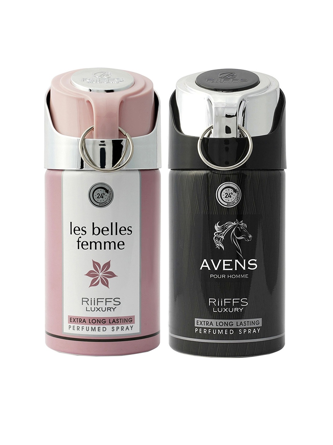 

RIIFFS Set Of 2 Long-Lasting Deodorant 250ml each - Les Belles Femme & Avens, Black