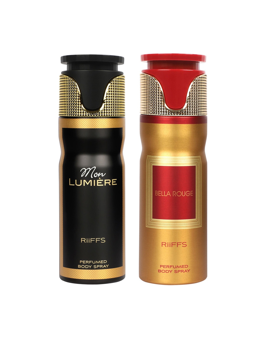 

RIIFFS Women Set Of 2 Long-Lasting Deodorant 200ml each - Mon Lumiere & Bella Rouge, Black