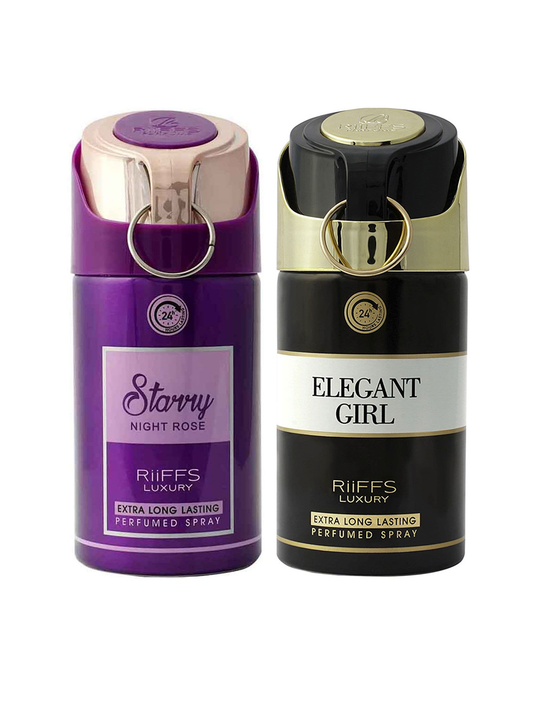 

RIIFFS Women Set of 2 Long Lasting Deodorants - Starry Night Rose & Elegant Girl, Purple