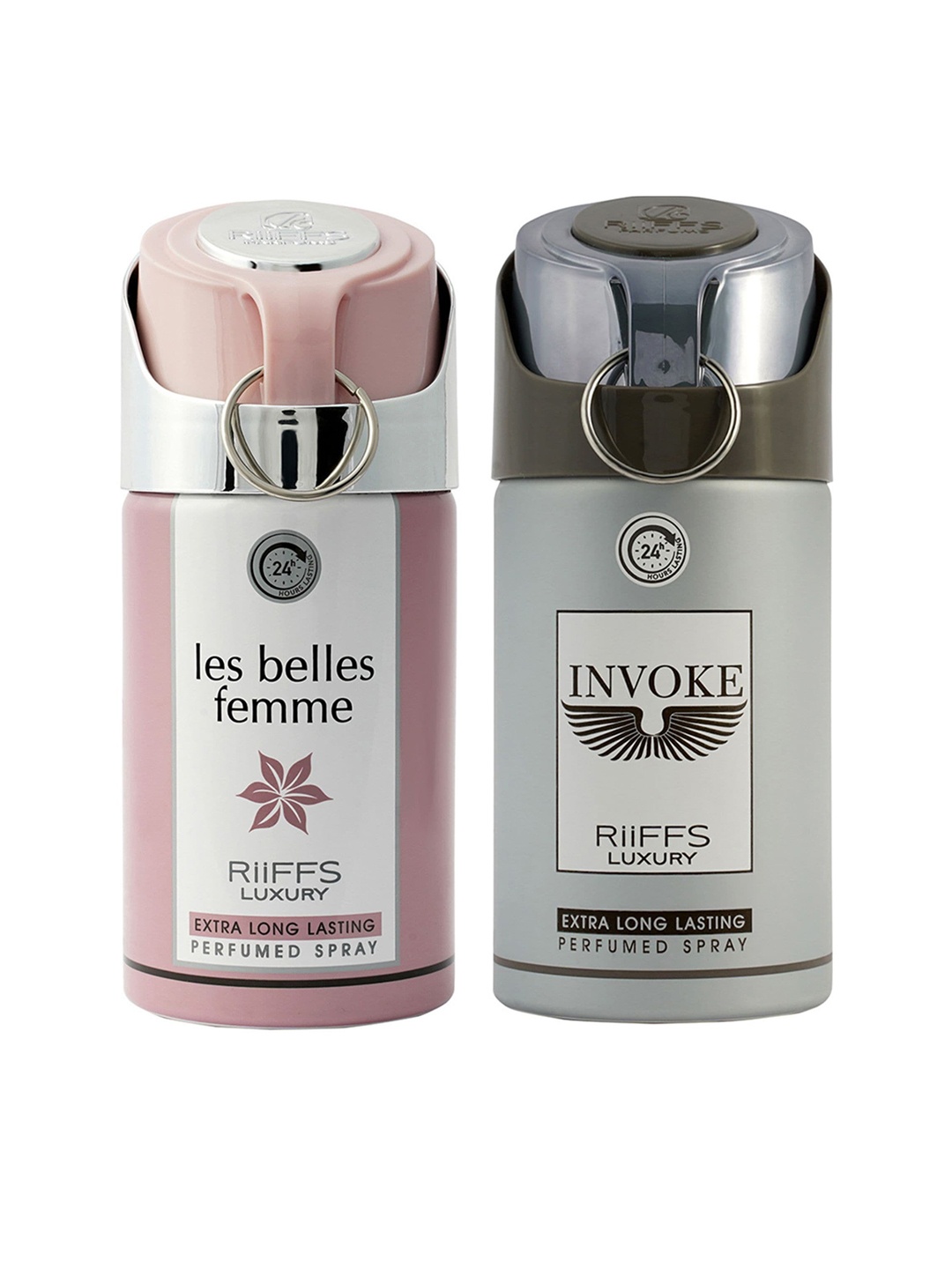

RIIFFS Set of 2 Long Lasting Deodorants 250 ml Each - Les Belles Femme & Invoke, Pink