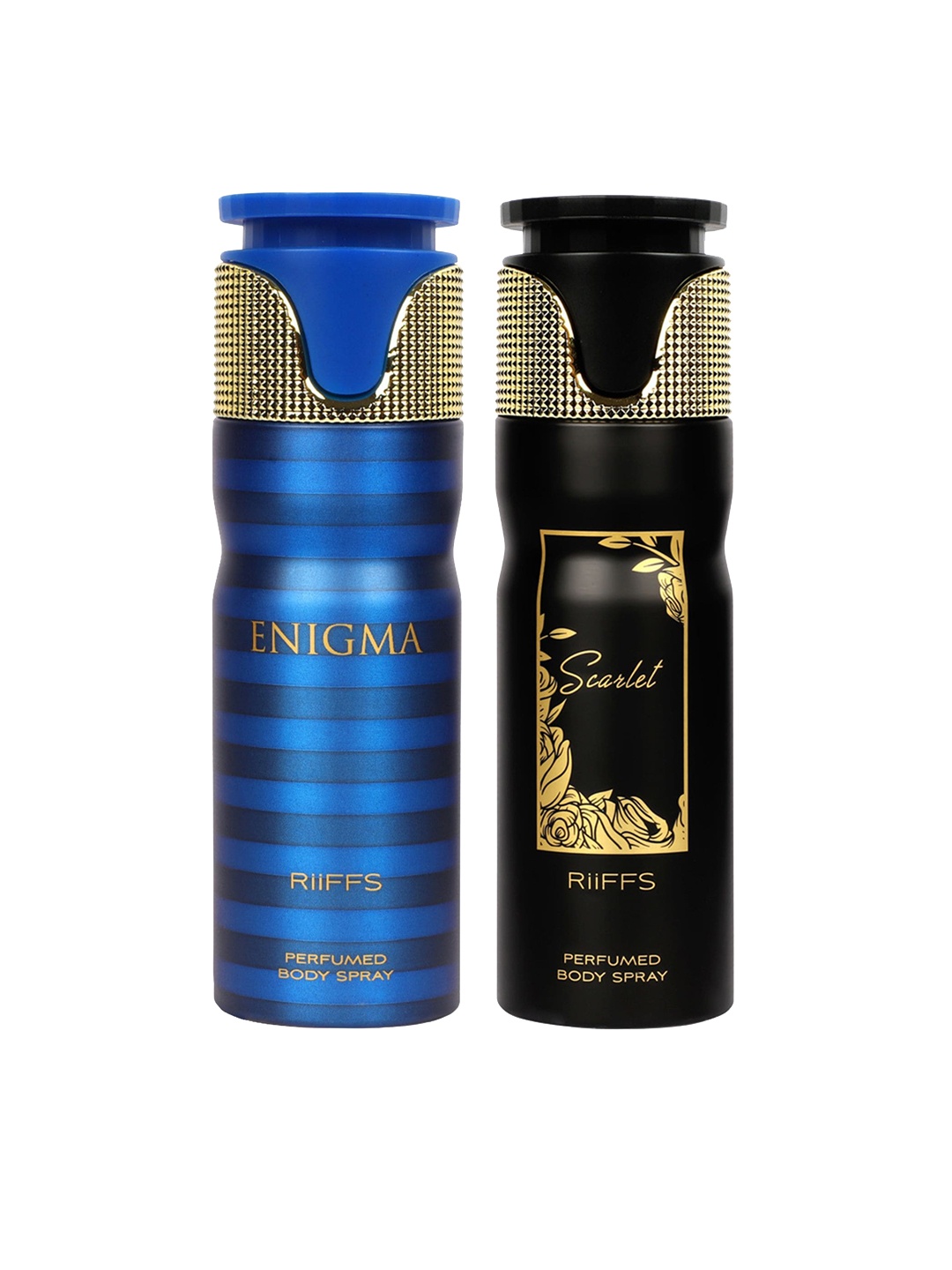 

RIIFFS Set of 2 Long Lasting Deodorants 200 ml Each - Enigma & Scarlet, Blue