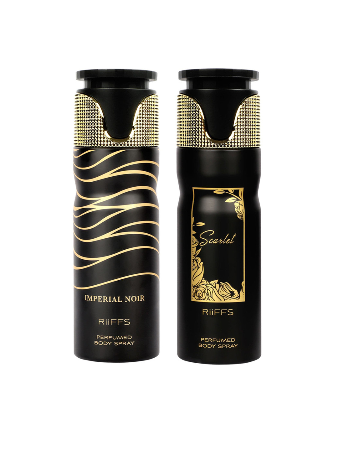 

RIIFFS Set Of 2 Long Lasting Deodorant 200ml Each - Imperial Noir & Scarlet, Black