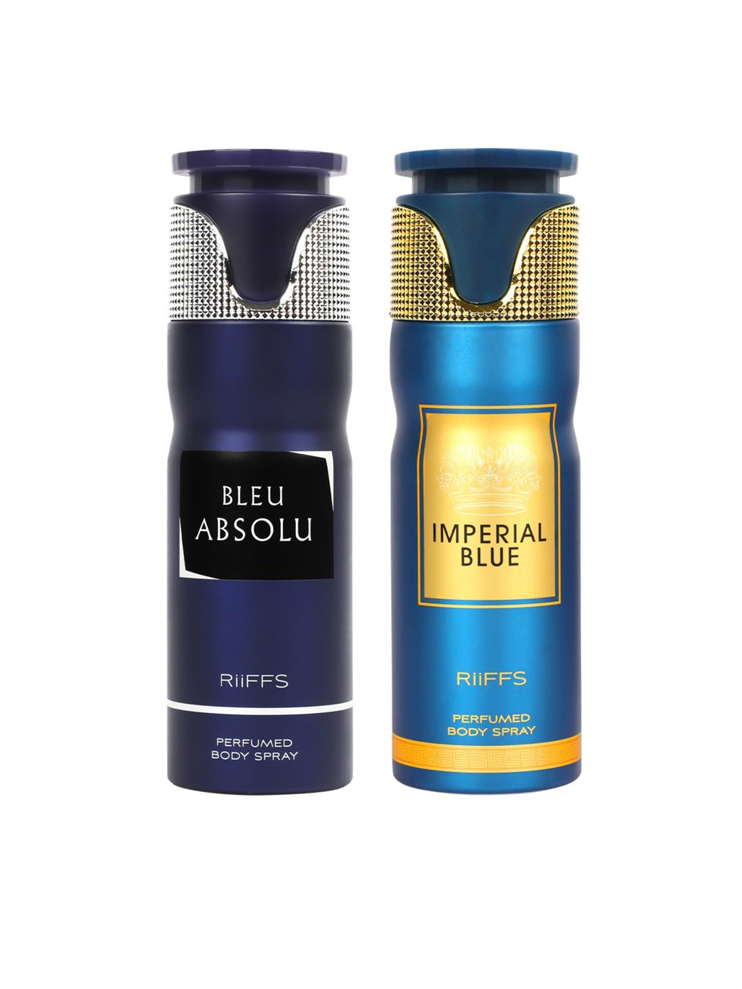 

RIIFFS Men Set Of 2 Long Lasting Deodorants 200 ml Each - Bleu Absolu & Imperial Blue