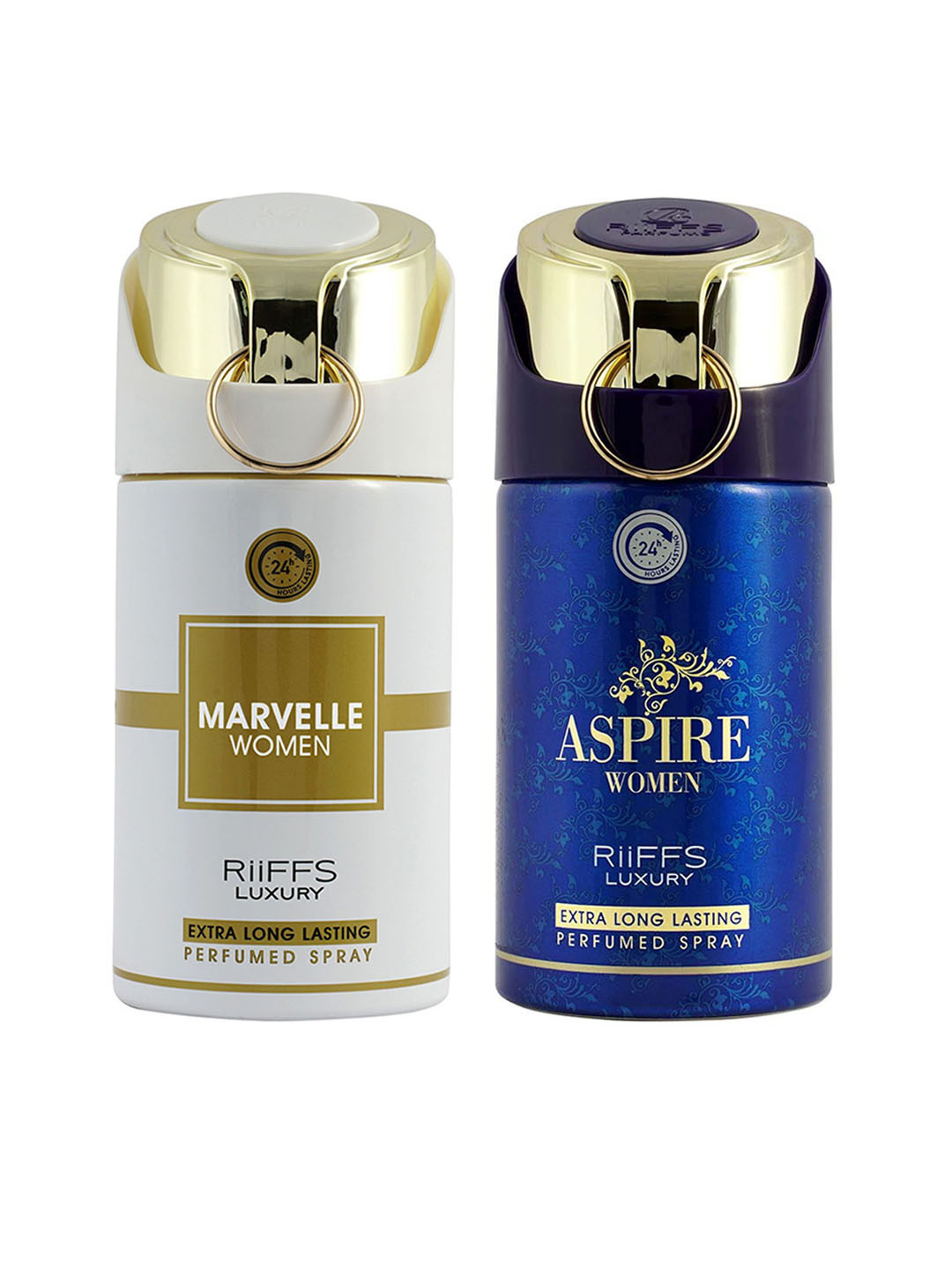 

RIIFFS Women Set Of 2 Long Lasting Deodorant 200 ml Each - Marvelle & Aspire, White