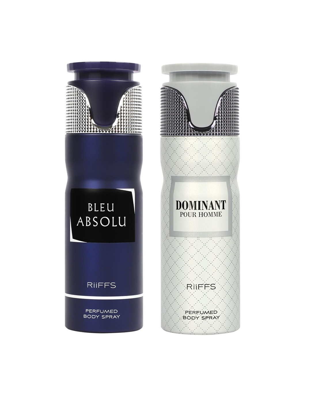 

RIIFFS Men Set Of 2 Long Lasting Deodorants 200 ml Each - Bleu Absolu & Dominant, Navy blue