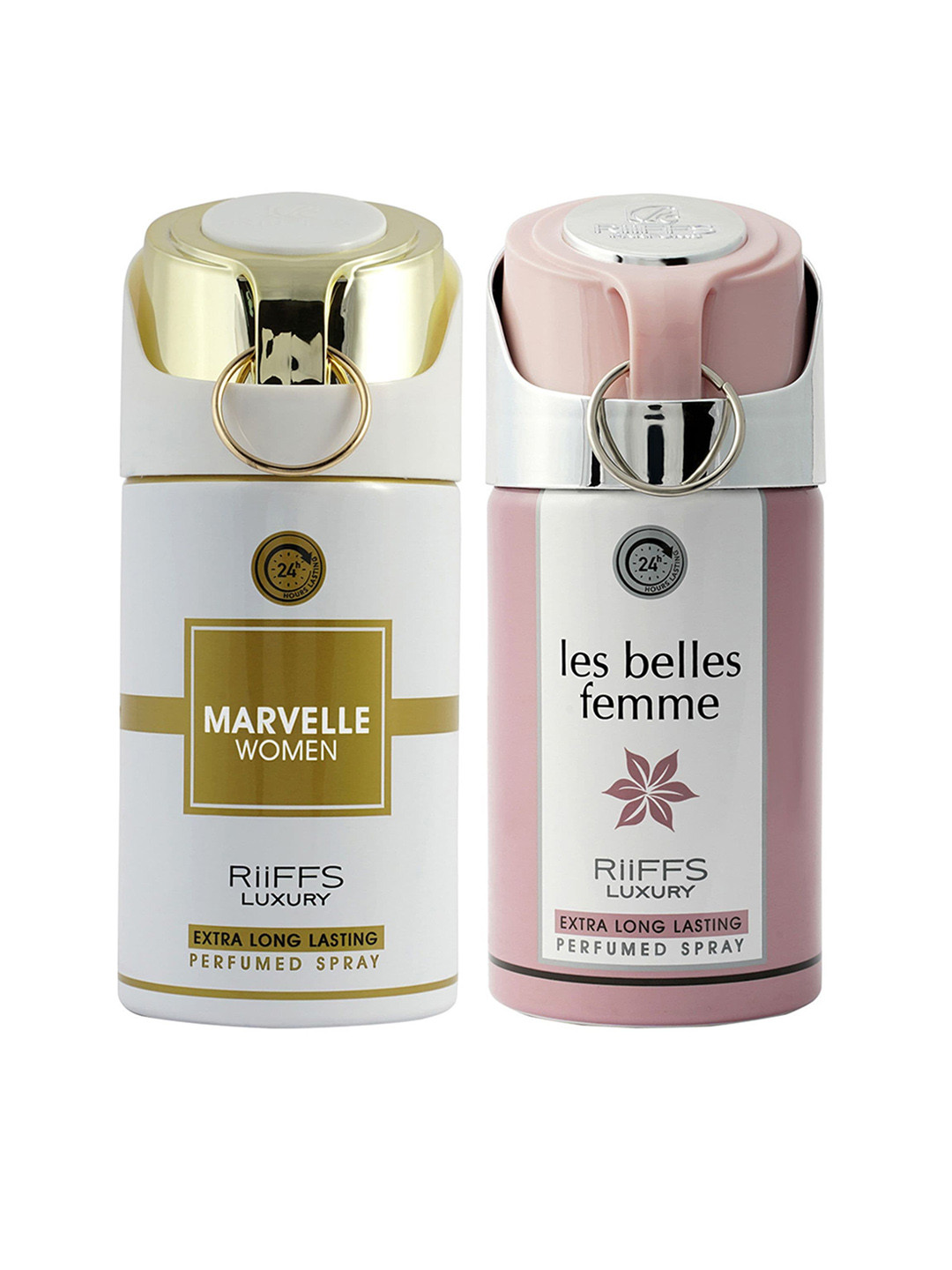 

RIIFFS Women Set Of 2 Long Lasting Deodorants 250 ml Each - Marvelle & Les Belles Femme, White