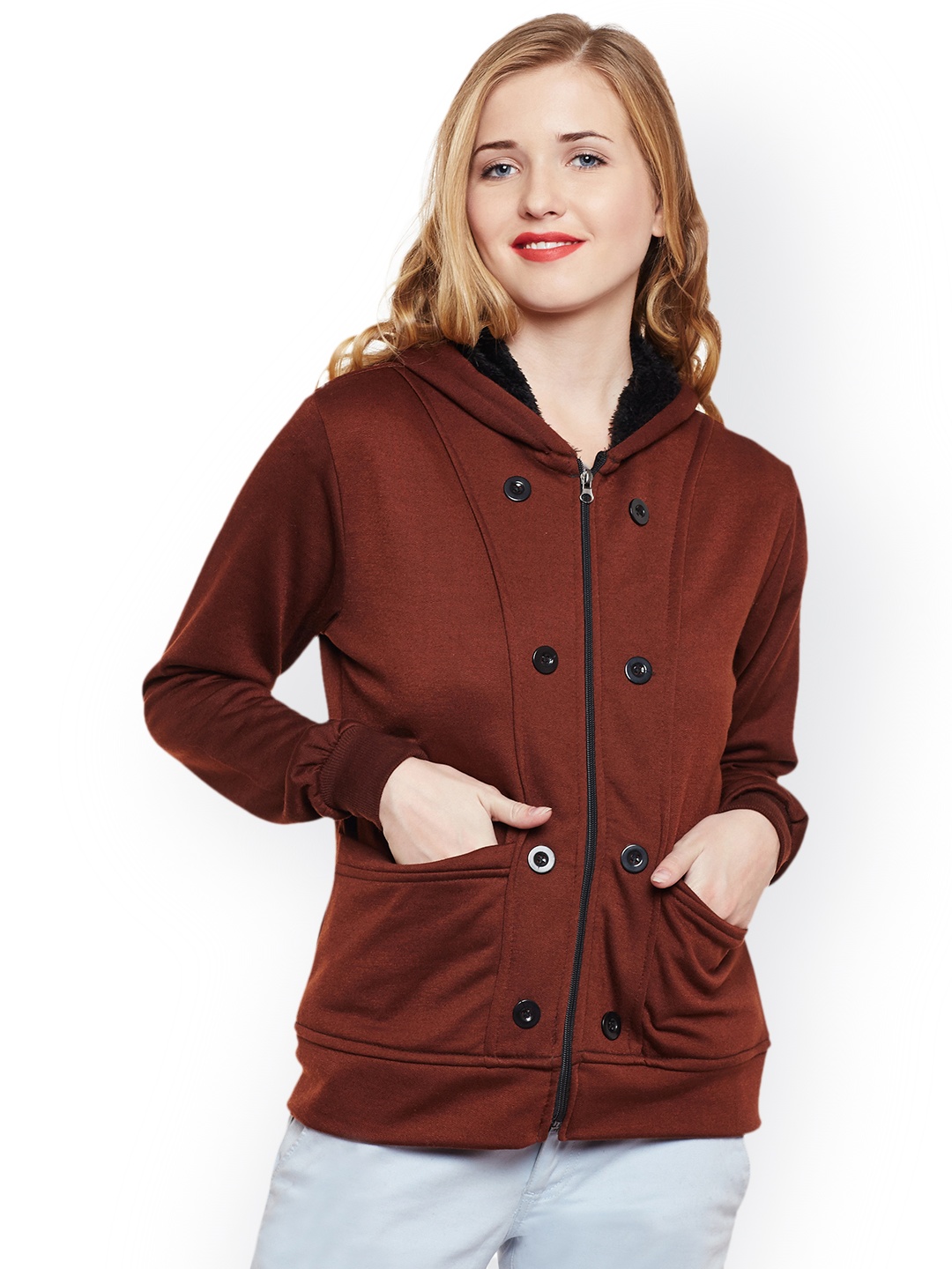 

Belle Fille Women Brown Solid Lightweight Bomber