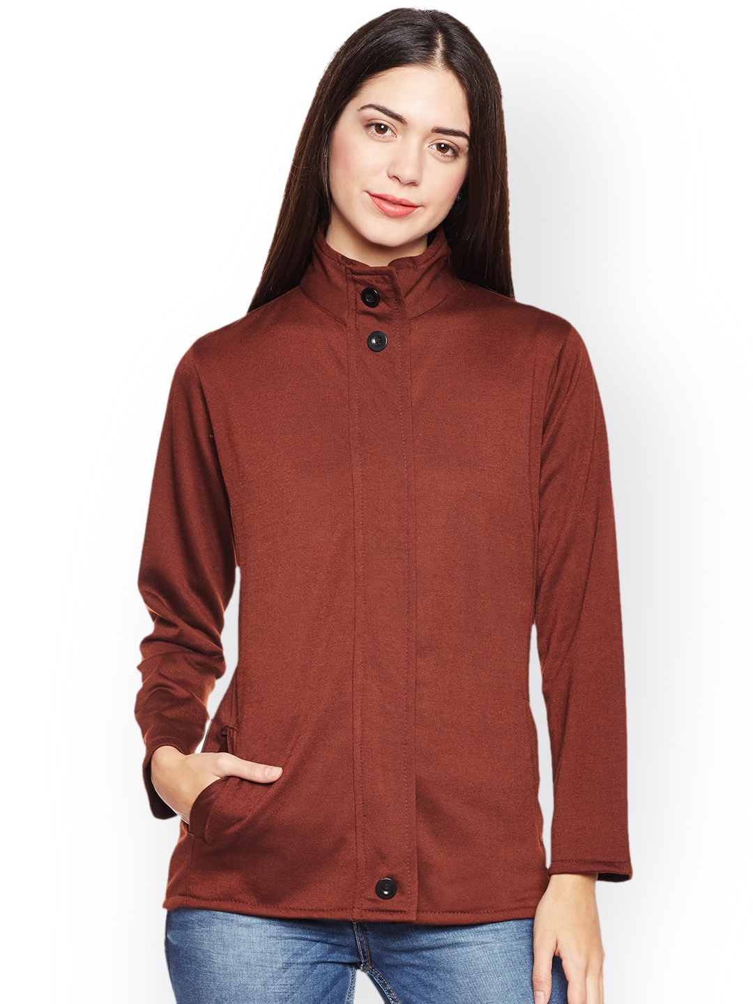 

Belle Fille Women Brown Solid Lightweight Open Front Jacket