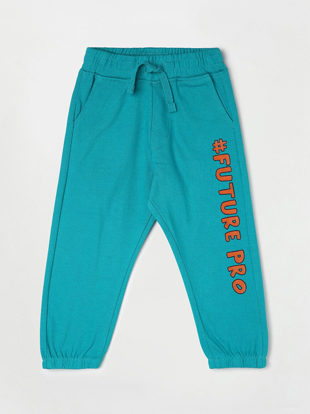 

Juniors by Lifestyle Boys Printed Mid-Rise Pure Cotton Joggers, Blue