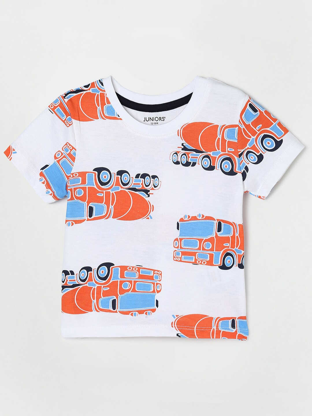 

Juniors by Lifestyle Boys Graphic Printed Round Neck Pure Cotton T-shirt, White
