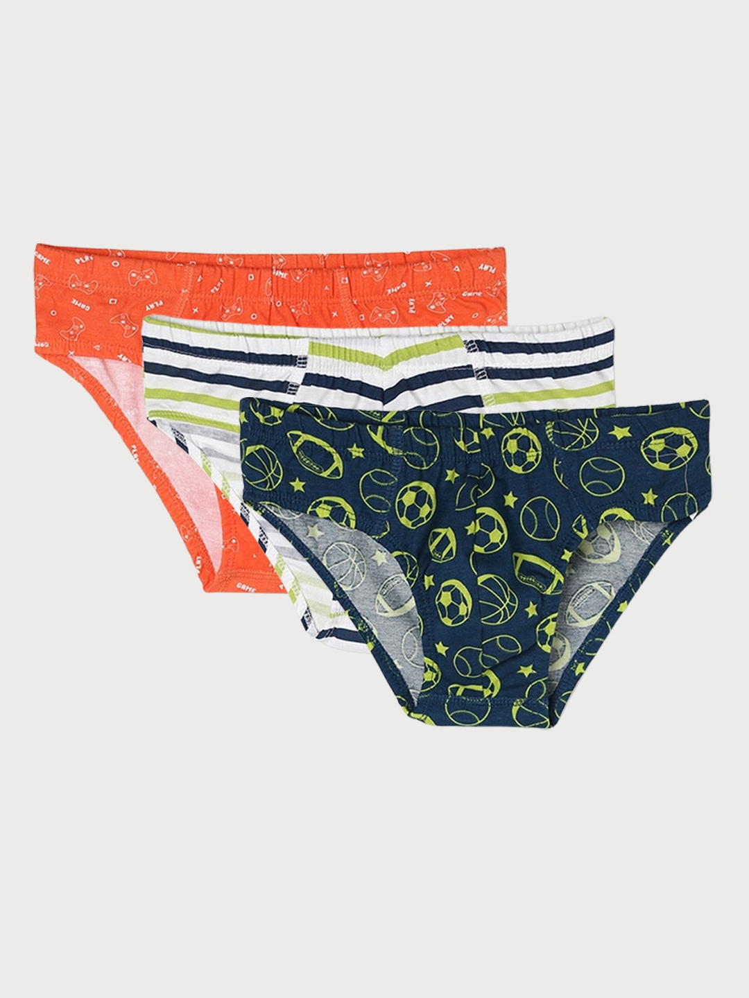 

Fame Forever by Lifestyle Boys Pack Of 3 Printed Pure Cotton Basic Briefs, Green