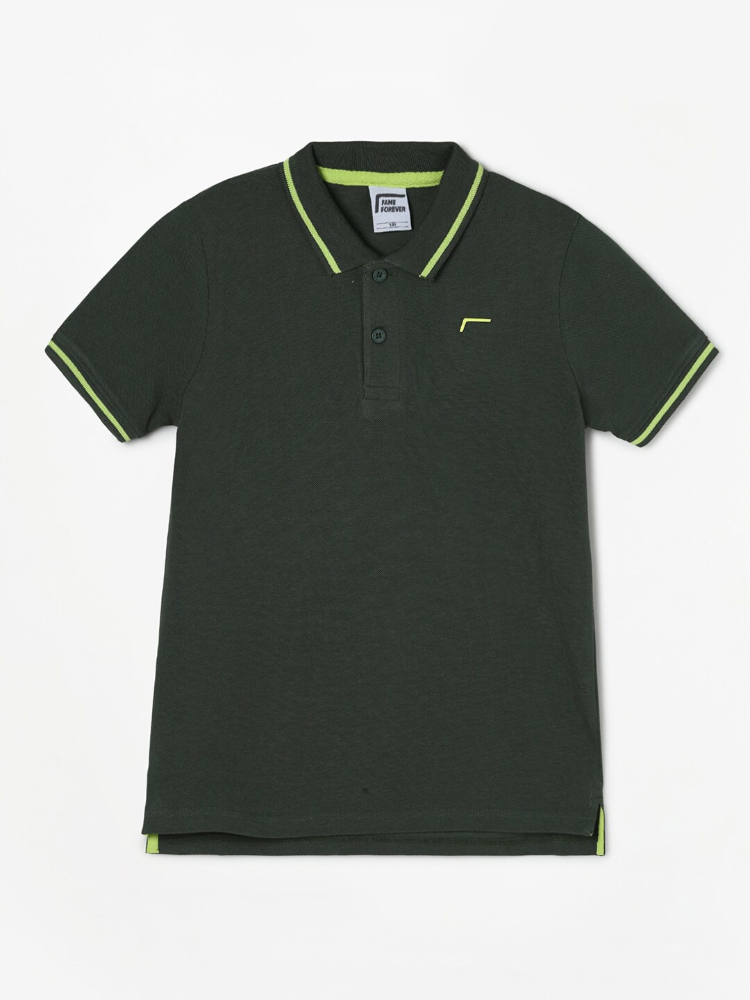 

Fame Forever by Lifestyle Boys Polo Collar Cotton T-shirt, Olive