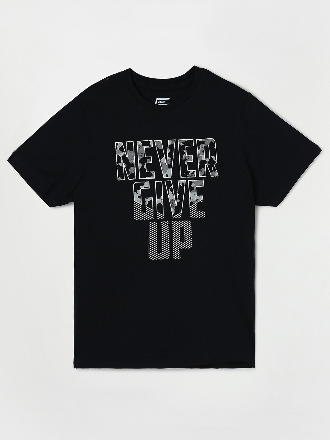 

Fame Forever by Lifestyle Boys Typography Printed Pure Cotton T-Shirt, Black