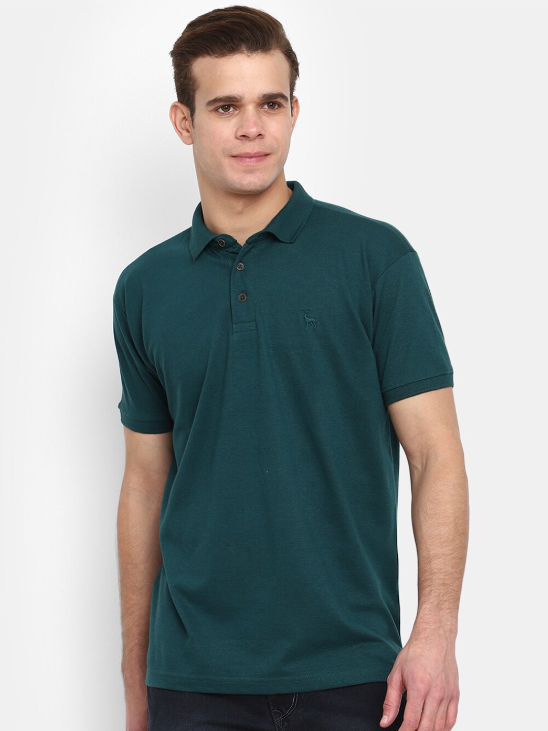 

V-Mart Polo Collar Short Sleeves Cotton T-shirt, Green