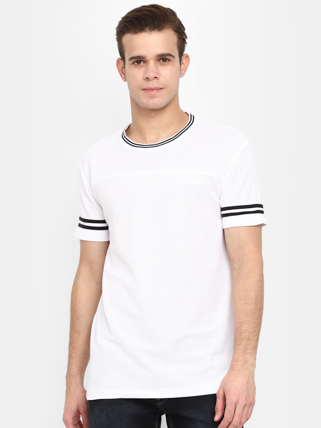 

V-Mart Round Neck Short Sleeves Cotton T-shirt, White