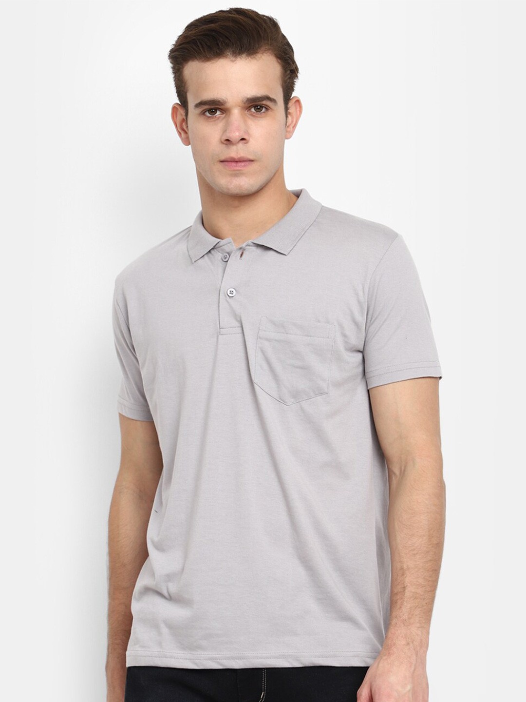

V-Mart Polo Collar Short Sleeves T-Shirt, Grey