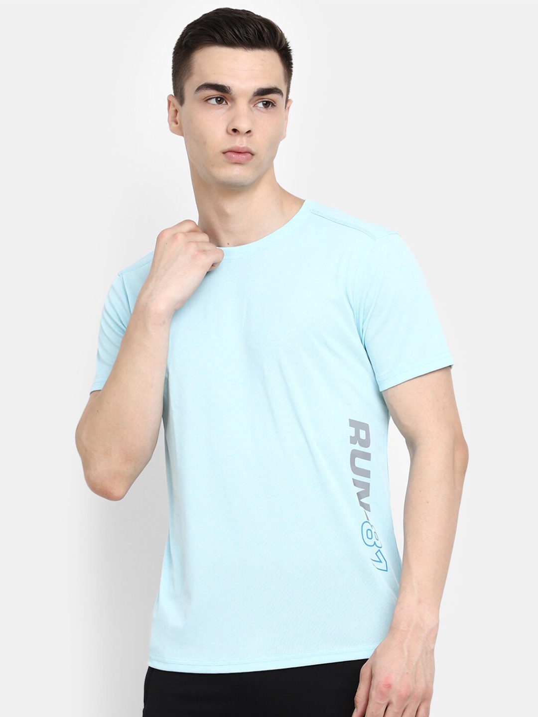 

V-Mart Typography Printed Slim Fit T-Shirt, Blue