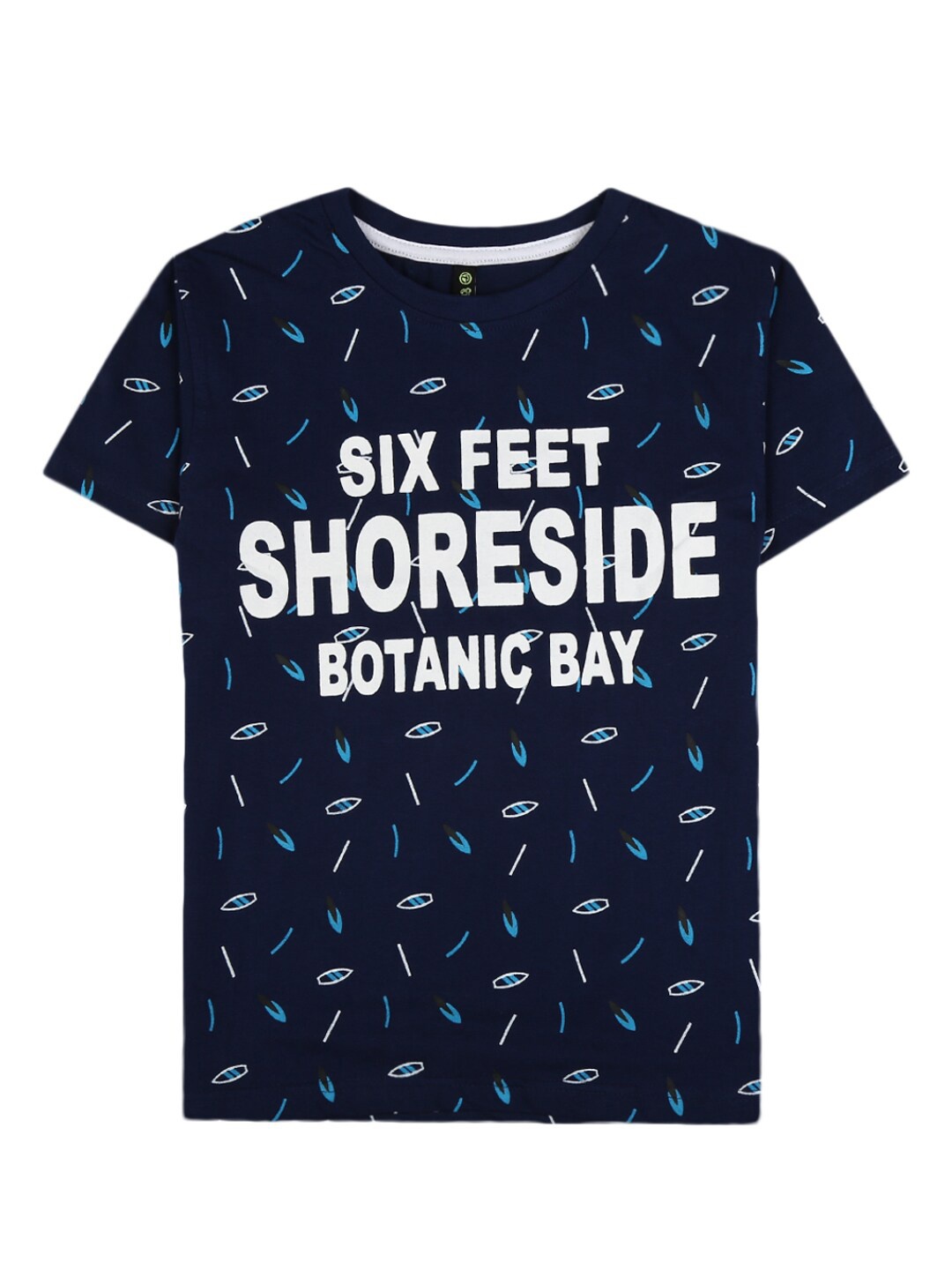 

V-Mart Boys Typography Printed Round Neck Cotton T-shirt, Navy blue