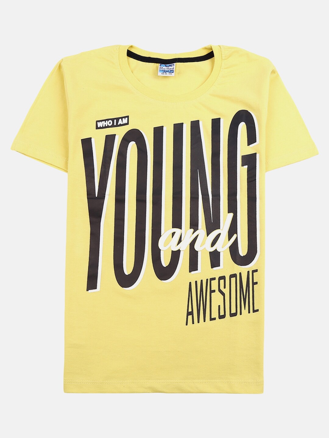 

V-Mart Boys Typography Printed Round Neck Cotton T-shirt, Yellow