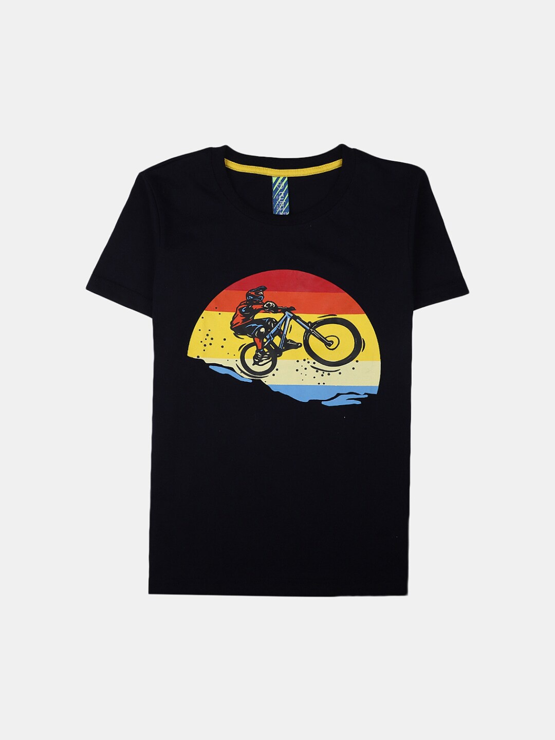 

V-Mart Boys Graphic Printed Round Neck Cotton T-shirt, Navy blue