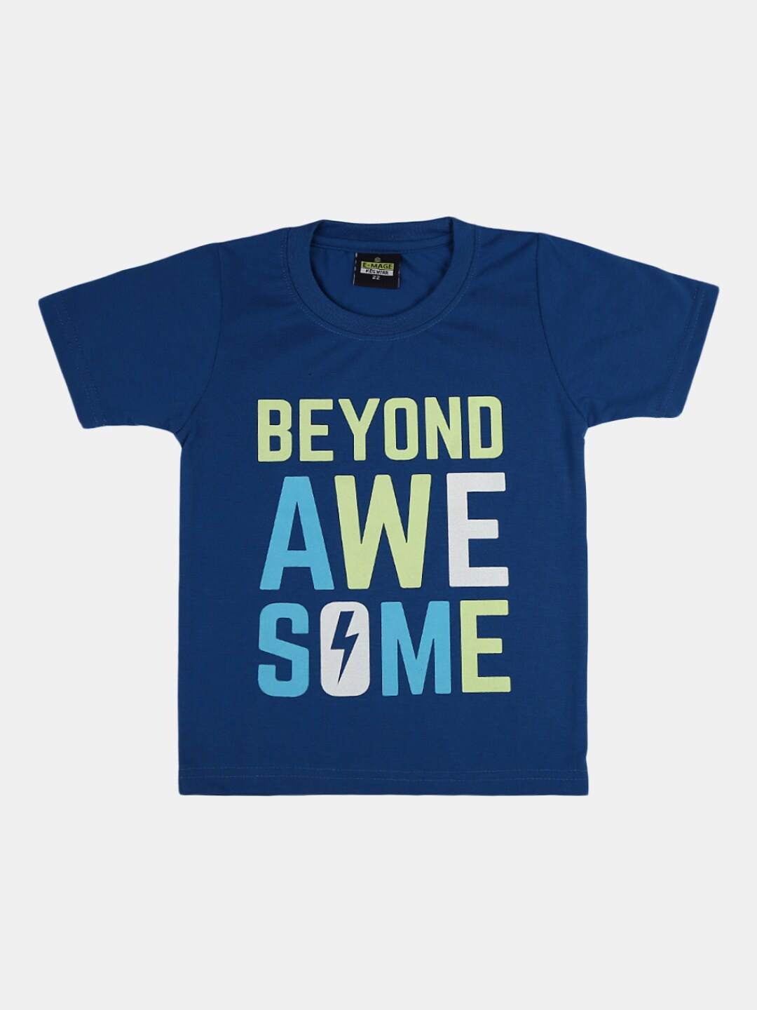 

V-Mart Boys Typography Printed Short Sleeves Cotton T-shirt, Blue