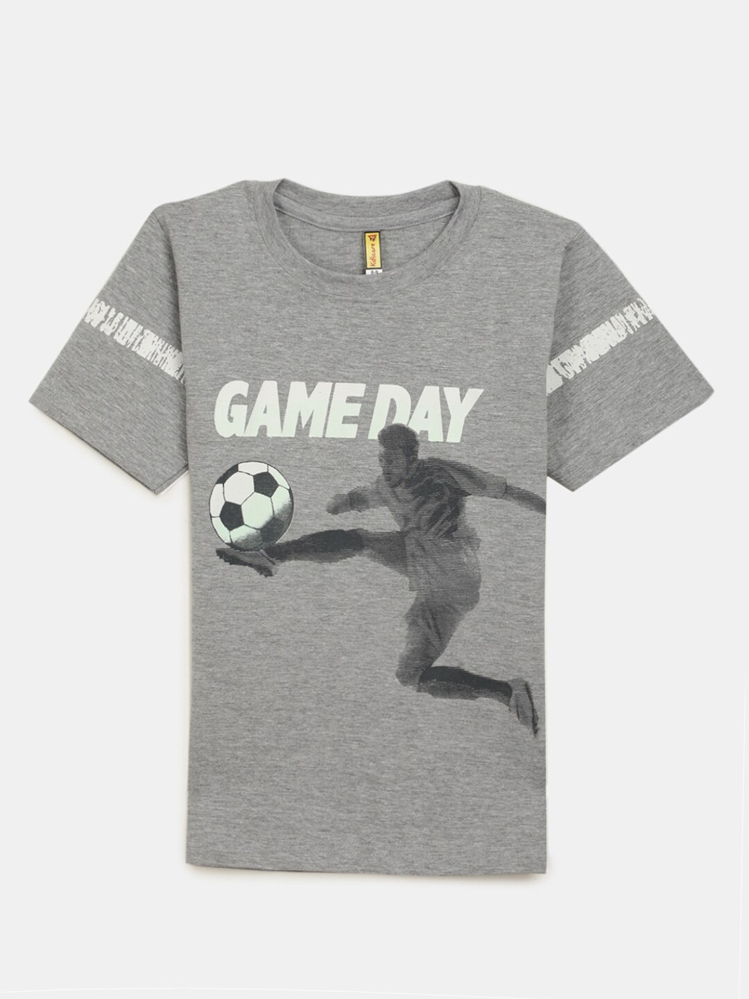 

V-Mart Boys Graphic Printed Cotton T-shirt, Grey melange