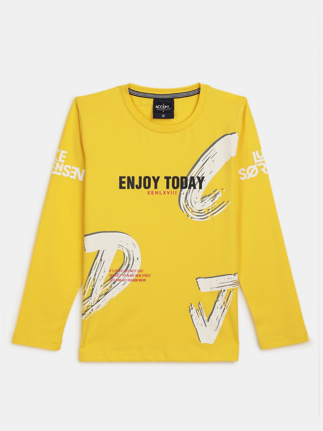 

V-Mart Boys Typography Printed Round Neck Cotton T-shirt, Yellow