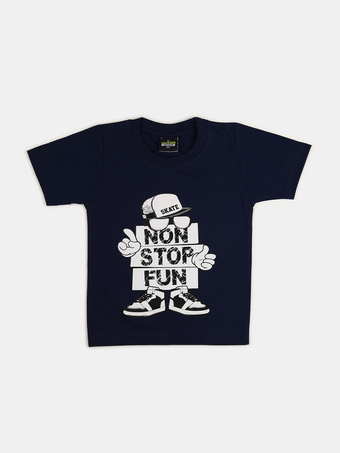 

V-Mart Boys Graphic Printed Cotton T-shirt, Navy blue
