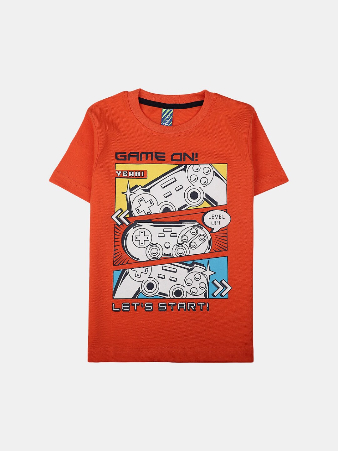 

V-Mart Boys Graphic Printed Cotton T-Shirt, Orange