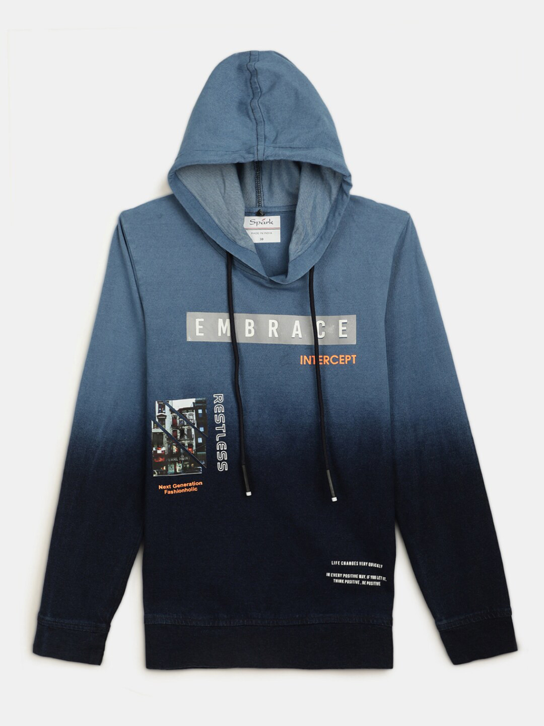 

V-Mart Boys Graphic Printed Hooded Cotton T-Shirt, Navy blue